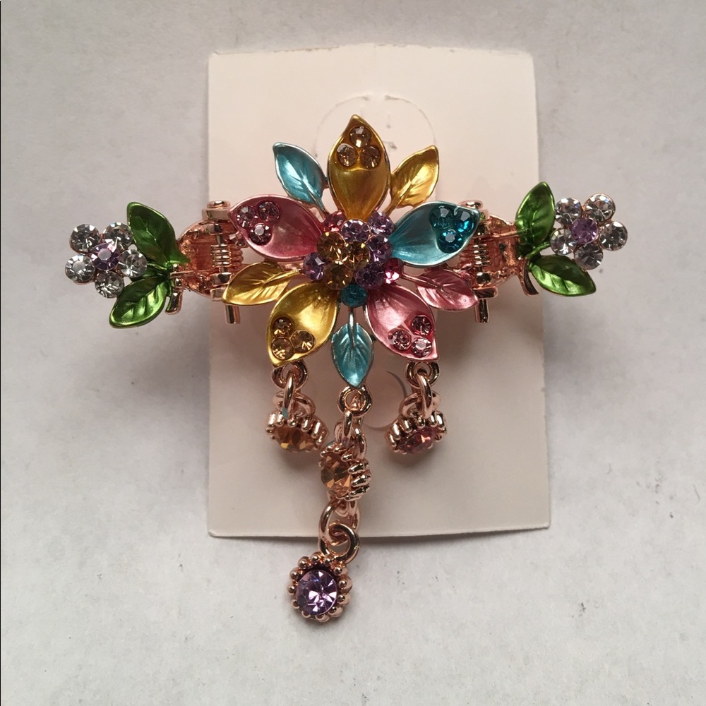 Multi-Color Painted Flower Hair Clip